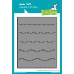 Lawn Cuts Custom Craft Die - Stitched Wavy Backdrop: Portrait