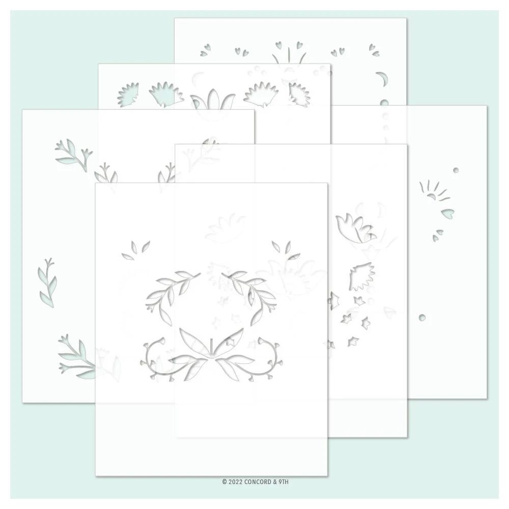 Concord & 9th Stencil 4.75"X6" 6/Pkg - Whimsical Wings 3 Concord & 9th Stencil 4.75"X6" 6/Pkg - Whimsical Wings