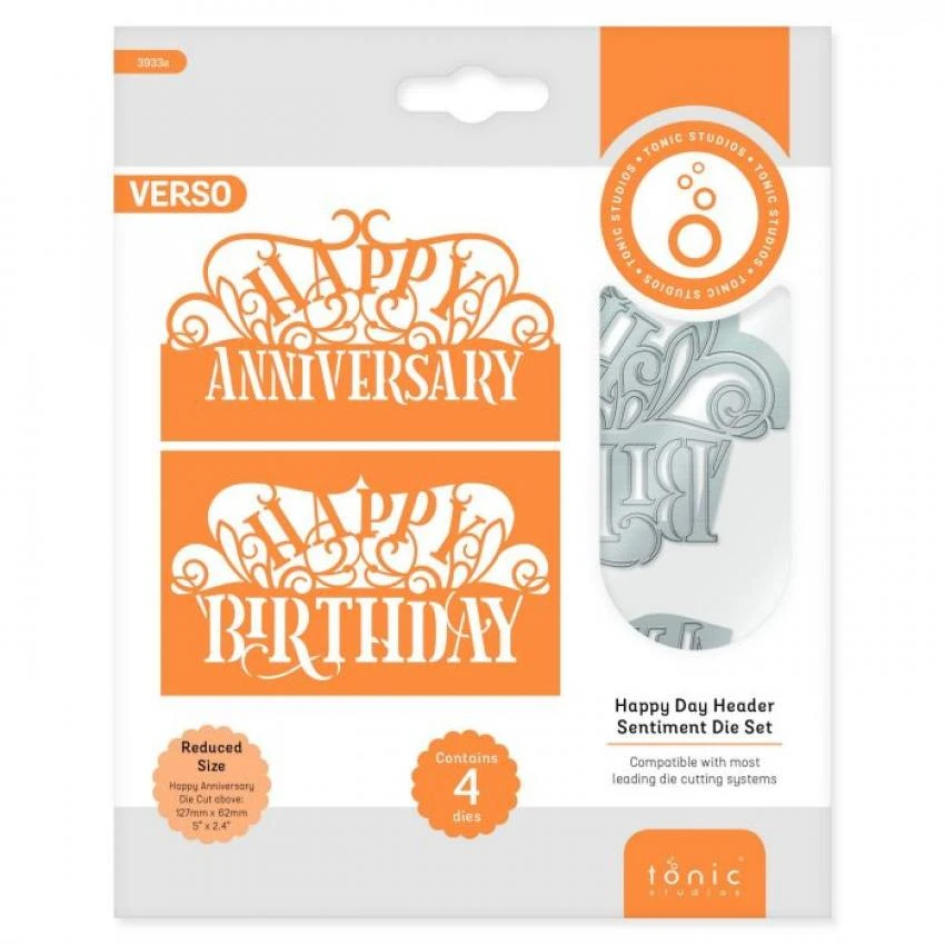 Tonic Studios - Happy Day Header Fold Die Set 3 Tonic Studios - Happy Day Header Fold Die Set