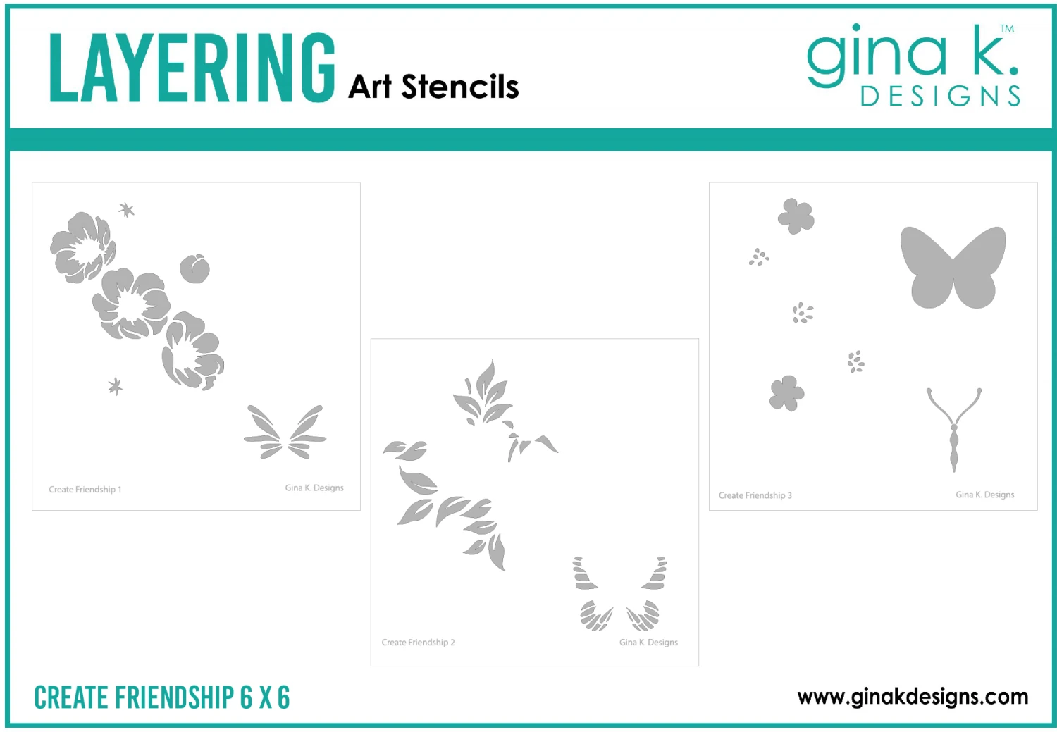 Gina K Designs - STENCIL- Create Friendship Layering Stencil 3 Gina K Designs - STENCIL- Create Friendship Layering Stencil