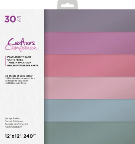 Crafter's Companion Spring Sorbet 12x12 Inch Pearlescent Card Pack