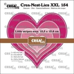 Crealies Crea-Nest-Lies XXL Herzen Mit Kleinen Streifen