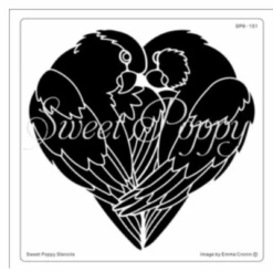 Sweet Poppy Stencil: Lovebirds