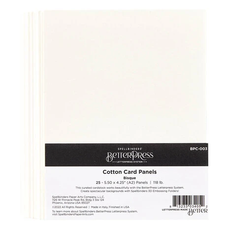 Spellbinders -BetterPress - BetterPress Cotton Card Panels 4.25x5.5 Inch Bisque (25pcs) 3 Spellbinders -BetterPress - BetterPress Cotton Card Panels 4.25x5.5 Inch Bisque (25pcs)
