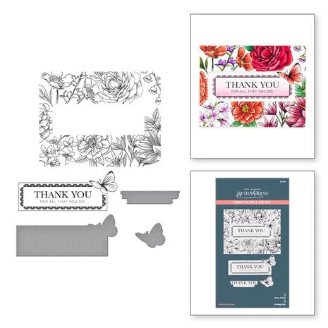 Spellbinders -BetterPress - Butterfly Garden Press Plate & Die Set 3 Spellbinders -BetterPress - Butterfly Garden Press Plate & Die Set
