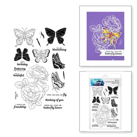 Spellbinders - Butterfly Kisses Ranger Clear Stamp 3 Spellbinders - Butterfly Kisses Ranger Clear Stamp