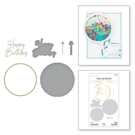 Spellbinders - Giant Party Balloon Glimmer Hot Foil Plate & Die Set 3 Spellbinders - Giant Party Balloon Glimmer Hot Foil Plate & Die Set