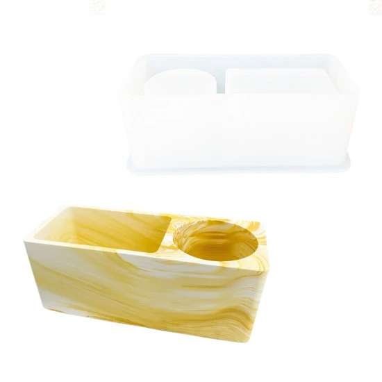 Silicone Mold - Pen Holder Round And Square 3 Silicone Mold - Pen Holder Round And Square